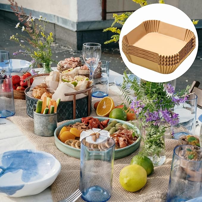 Air Fryer Liners Disposable,400PCS Victoyaw 9 Inch Square Air Fryer Parchment Paper